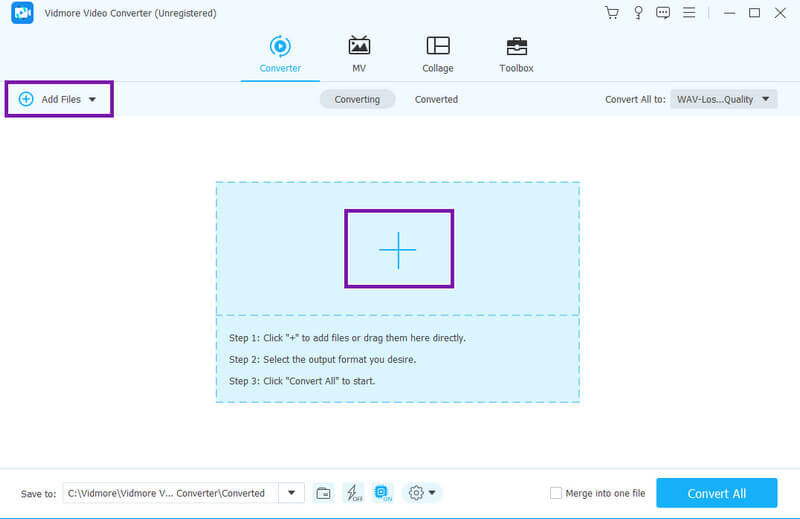 Konverter MP3 WMA Vidmore Hinzufügen
