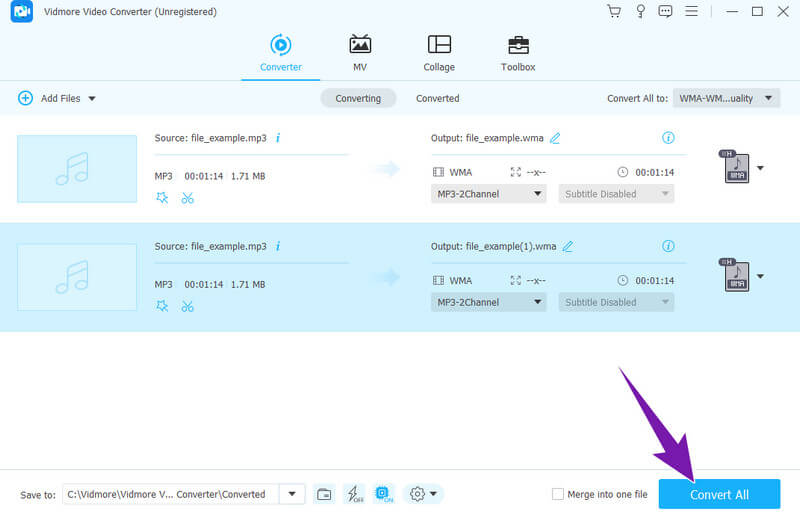 Konverter MP3 WMA Vidmore Konvertieren