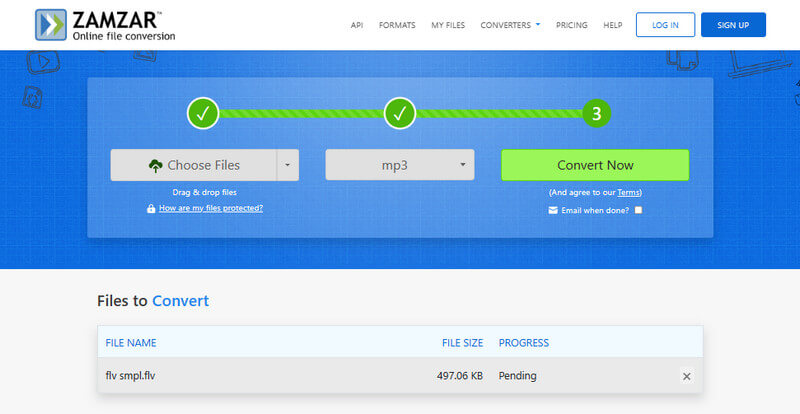FLV-zu-MP3-Konverter Zamzar