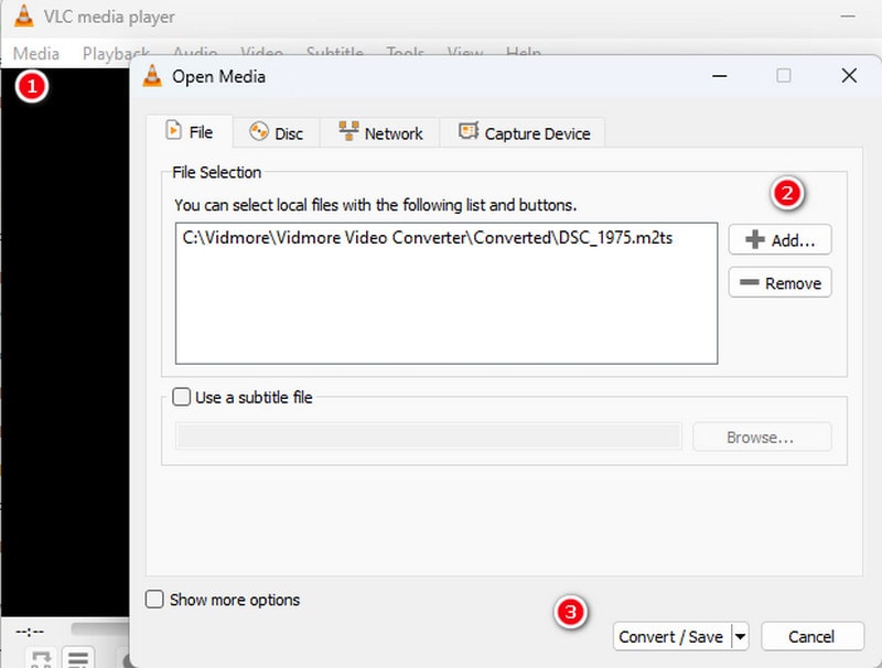 M2TS MP4 VLC Hinzufügen