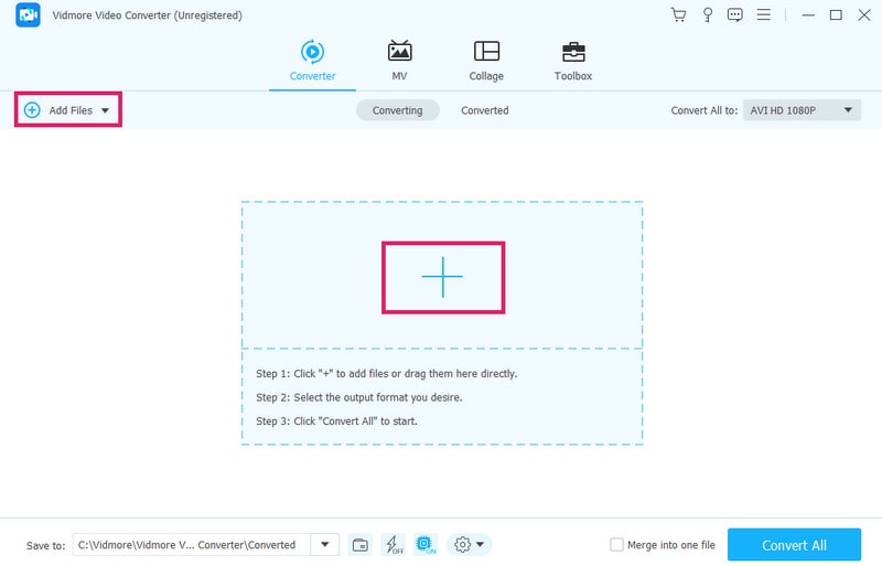 AVI GIF Vidmore Dateien hinzufügen