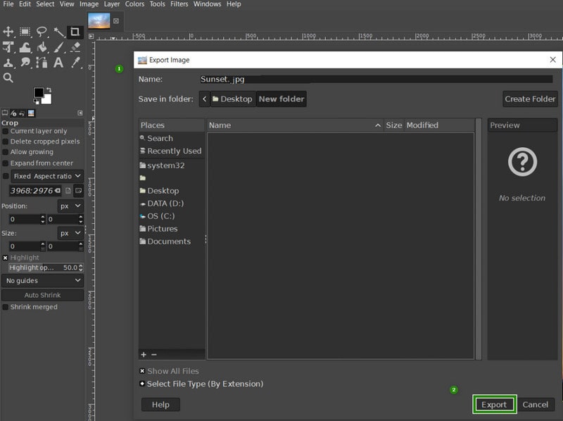 GIMP WebP in JPG konvertieren