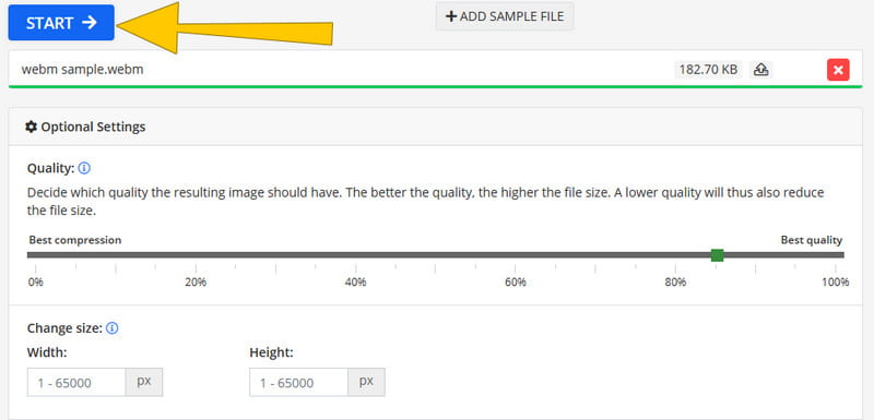 WEBM in PNG online umwandeln Konvertieren