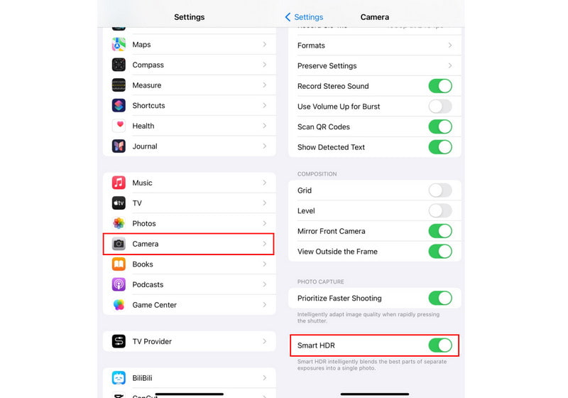 Smart HDR deaktivieren oder aktivieren