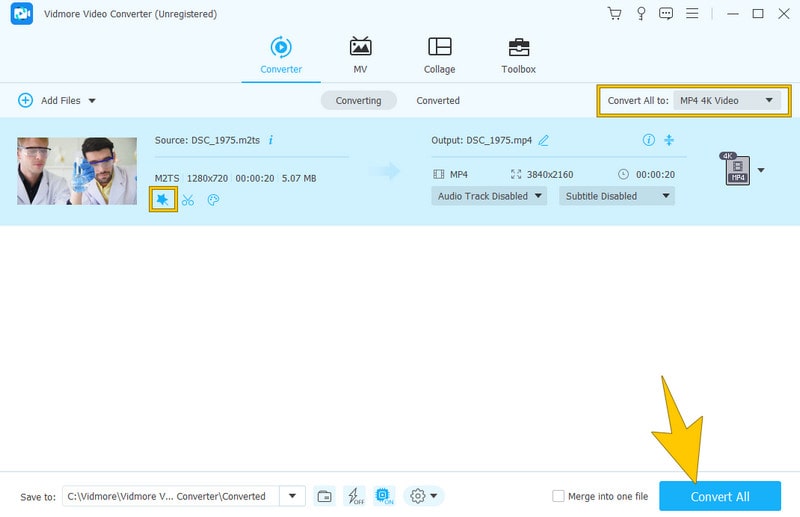 Heimvideo bearbeiten Vidmore Speichern