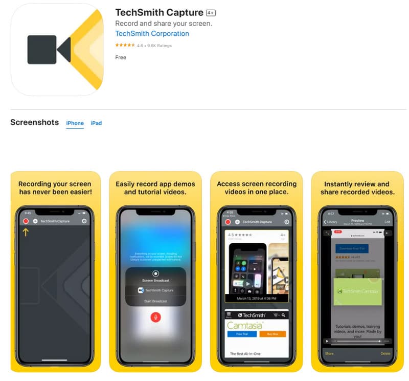 iPhone Bildschirmrekorder Techsmith