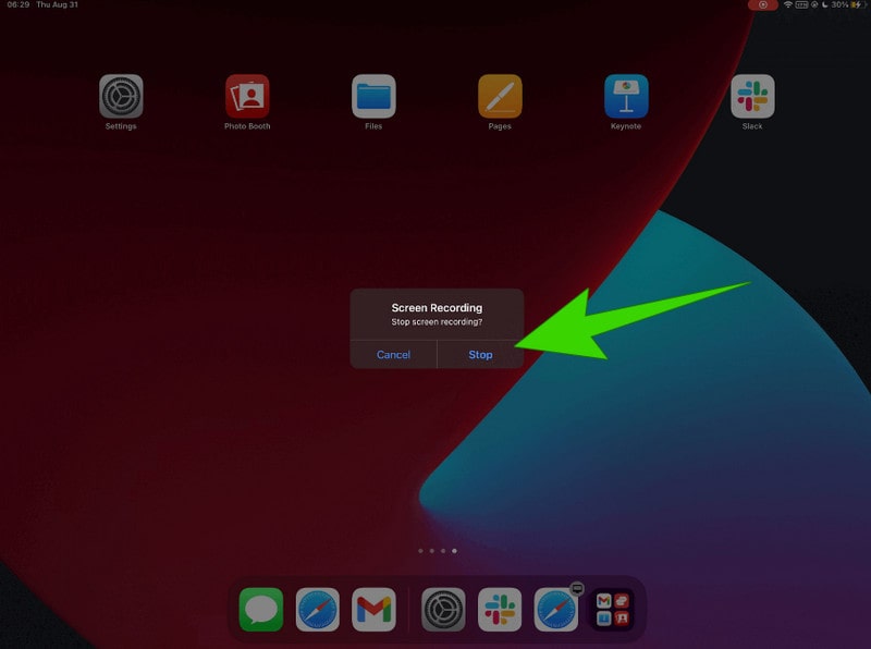 Bildschirmaufnahme iPad stoppen