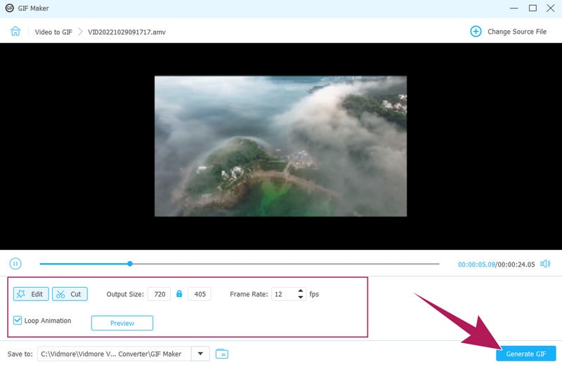 Vidmore GIF Maker Bearbeiten Erzeugen