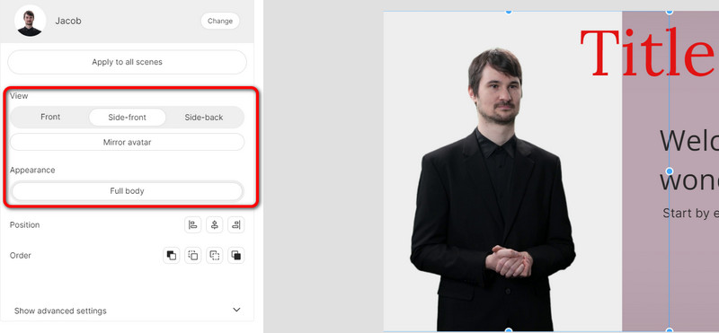 Avatarwinkel im Video ändern