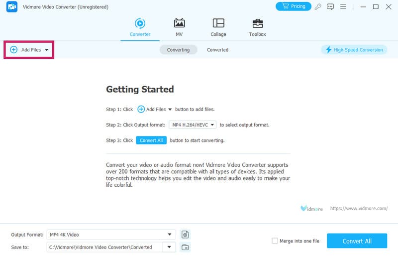 ProRes konvertieren Vidmore Hinzufügen
