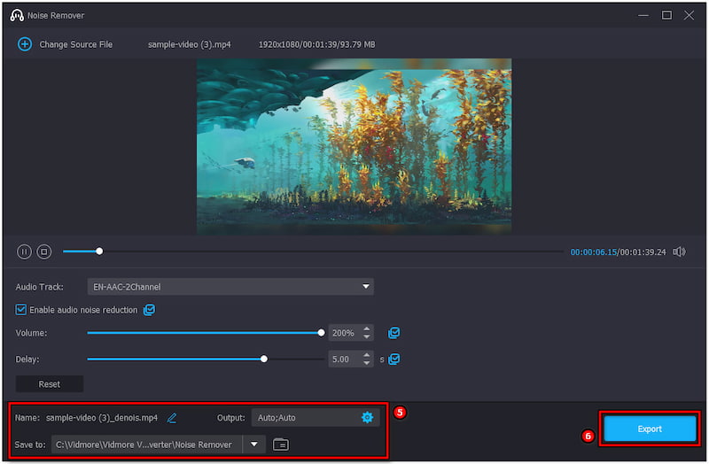 Geräuschreduzierte Datei exportieren
