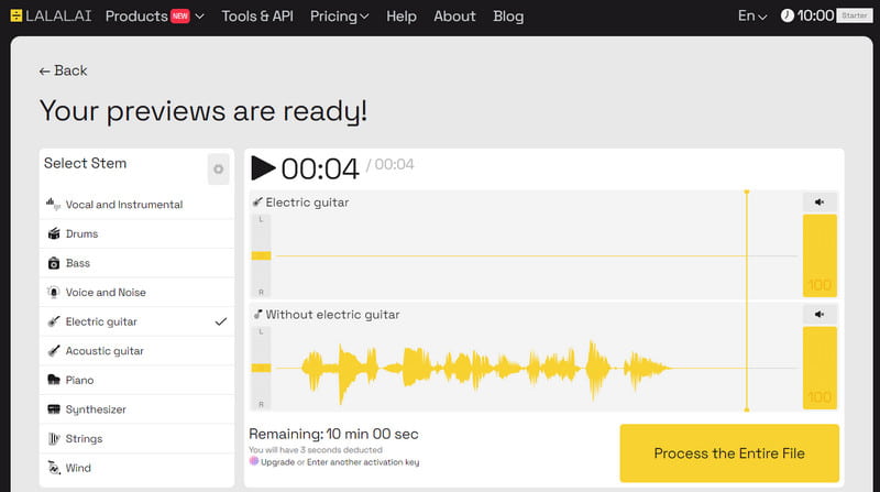 Lalal KI-Song-Remixer