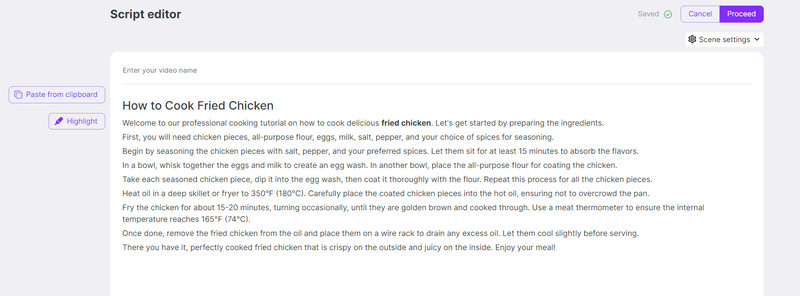 Funktion: Skript zu Video