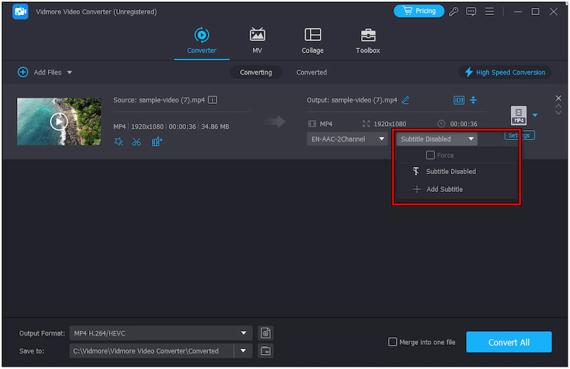„Untertitel hinzufügen“ auswählen