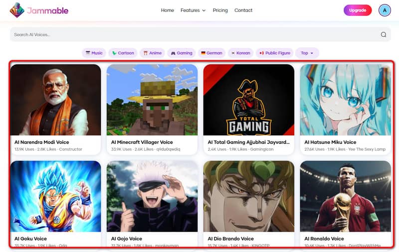 Bevorzugte Stimme auswählen