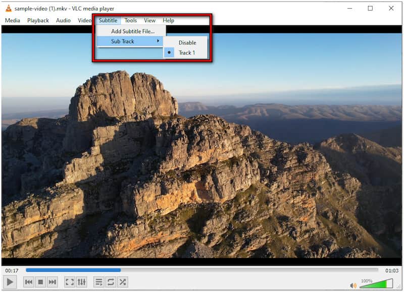 Option „Untertitelspur“