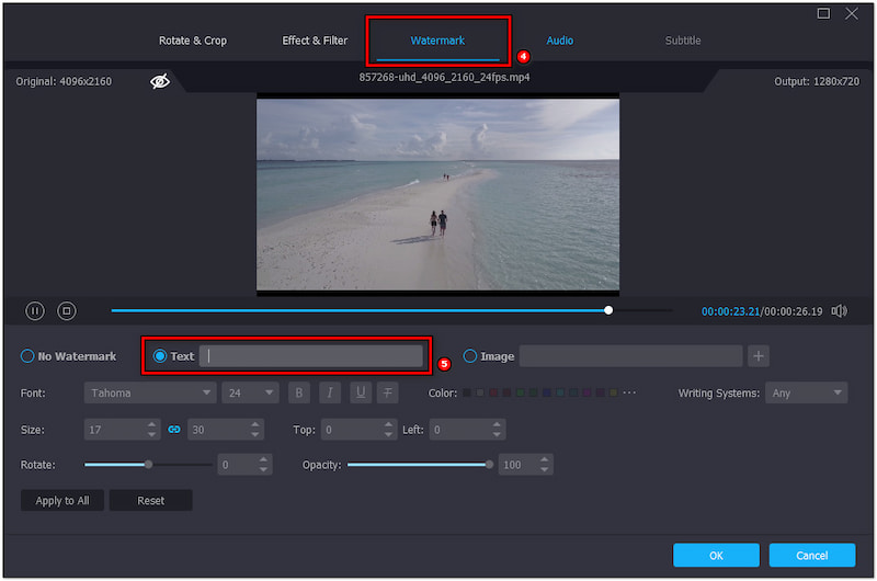 Gewünschten Text hinzufügen