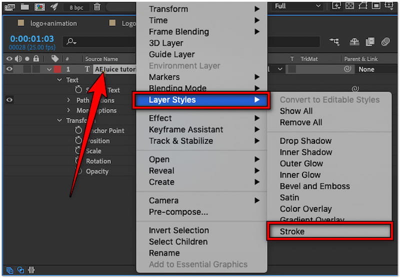 Textkontur hinzufügen