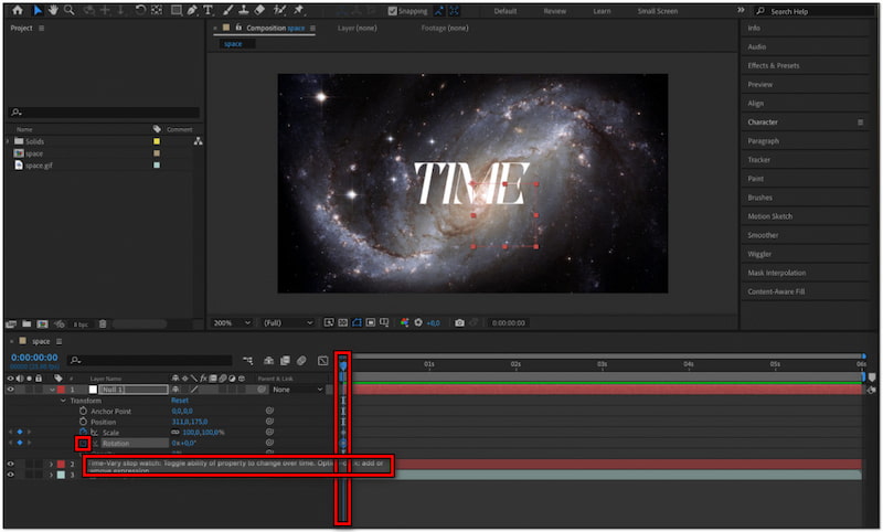 Elemente anordnen und animieren