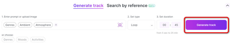 Auf „Track generieren“ klicken