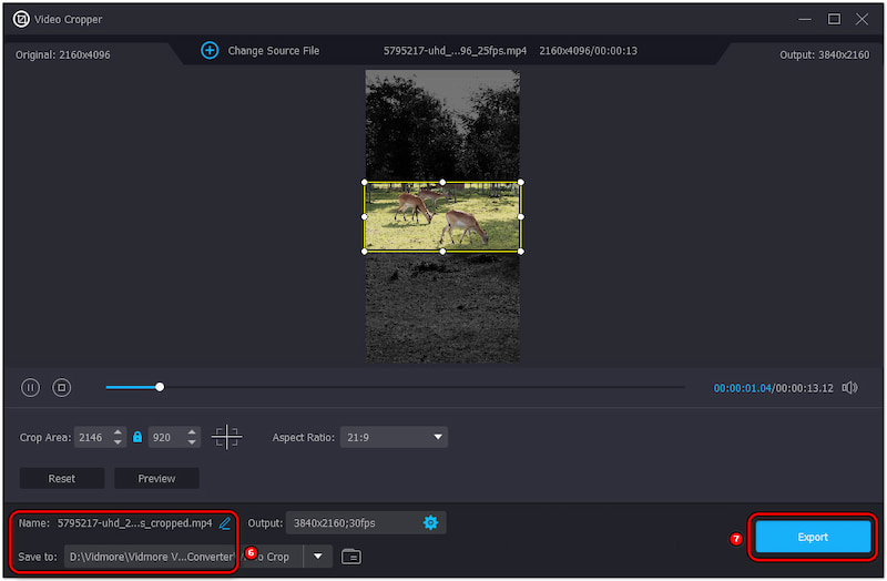 Zugeschnittenes Video exportieren