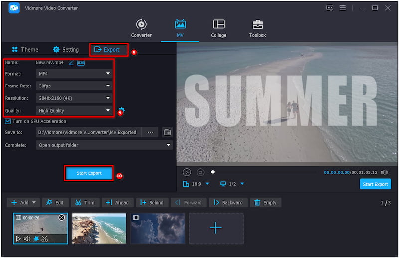 Finales Video exportieren