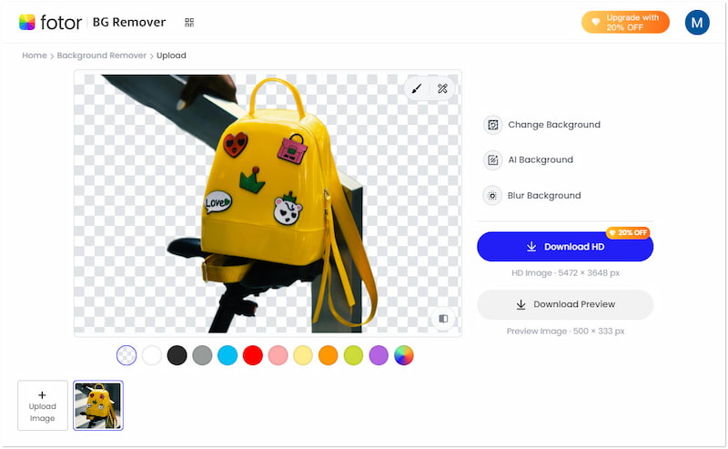 Fotor Kostenloser Hintergrundentferner