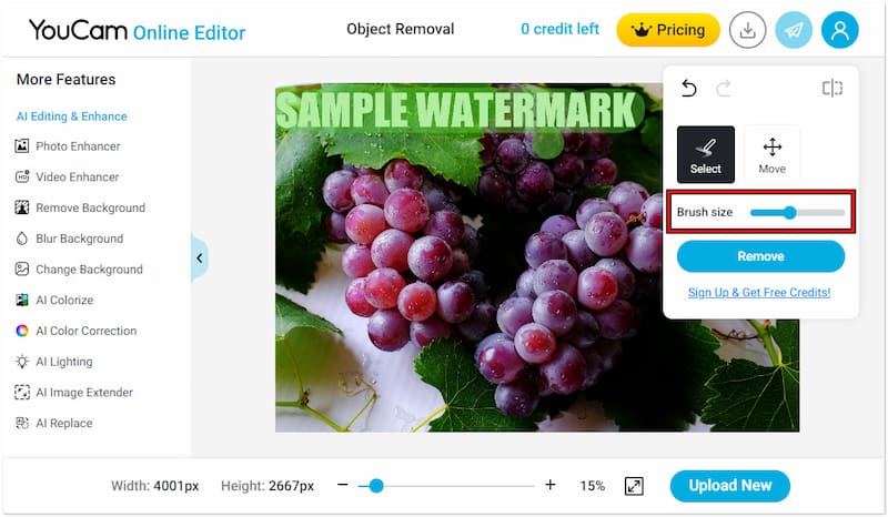 Das Wasserzeichen markieren
