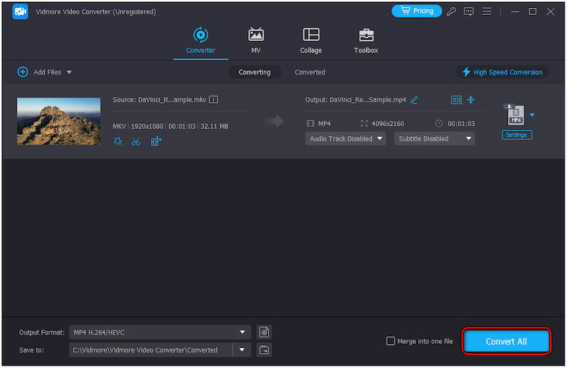 Videokonvertierung starten