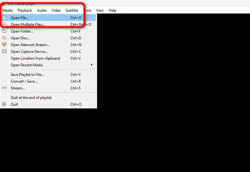 Medien Datei öffnen in VLC.