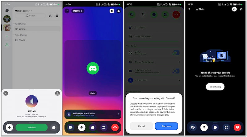 Bildschirmfreigabe auf Discord Mobile