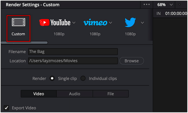 Custom-Option auswählen