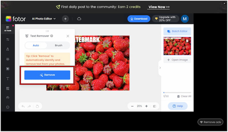 Wasserzeichen-Werkzeug auswählen