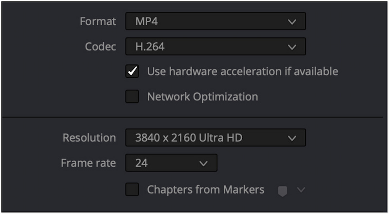 Standard-Videoeinstellungen