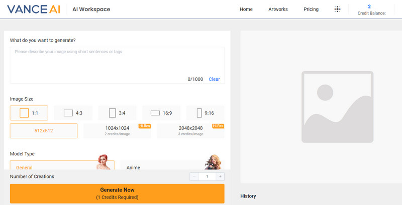 VanceAI Bildgenerator