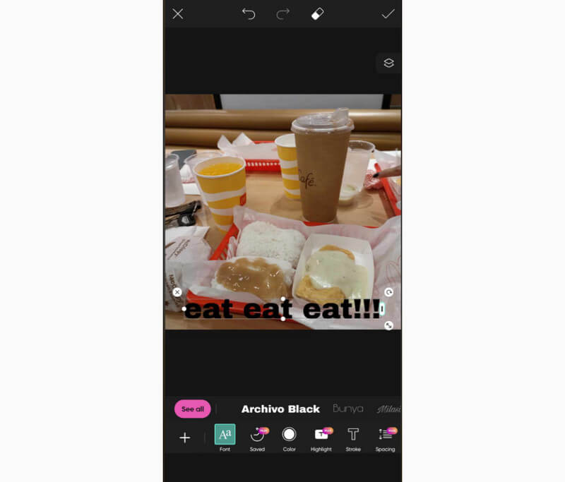 Text-Funktion hinzufügen