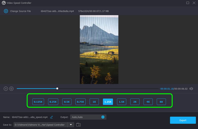 Videogeschwindigkeit mit Vidmore ändern