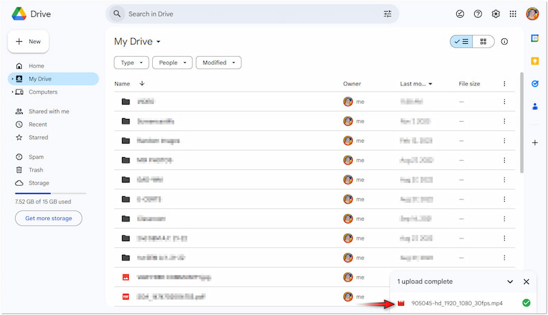 Upload-Status prüfen