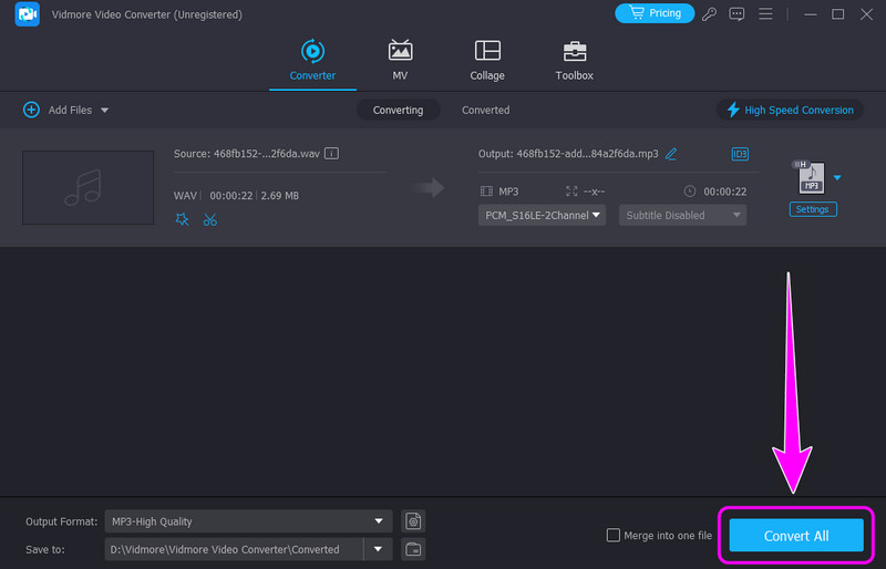Convert All Audio speichern
