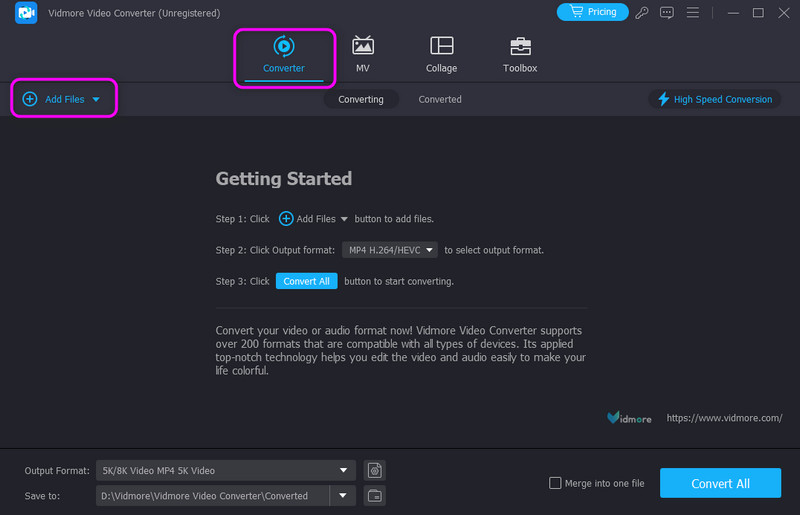 Converter Dateien hinzufügen