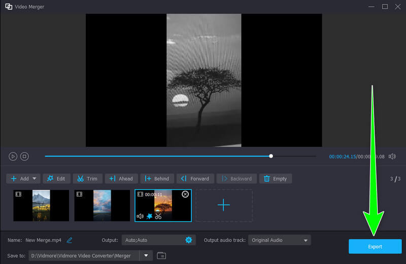 Kombinierte Videos exportieren