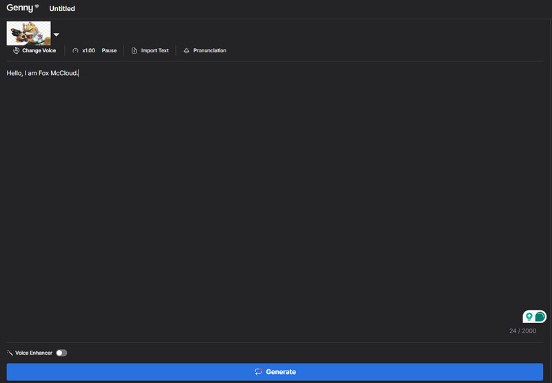 Genny KI‑Fox‑Stimmengenerator