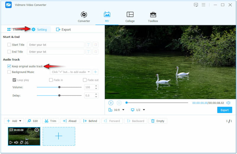 Originalton stummschalten