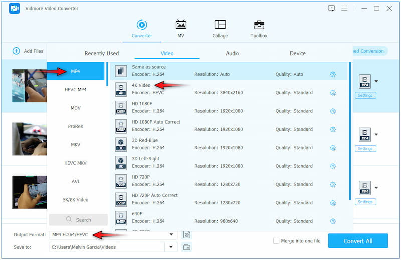 Kompatibles Format auswählen