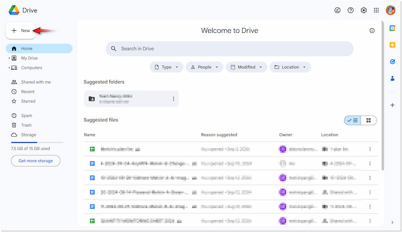Zielordner auswählen