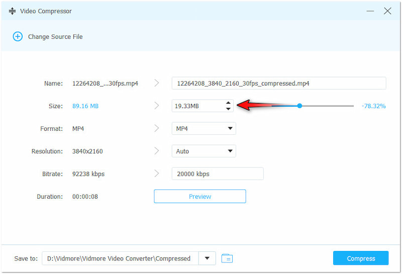 Videogrößenlimit festlegen
