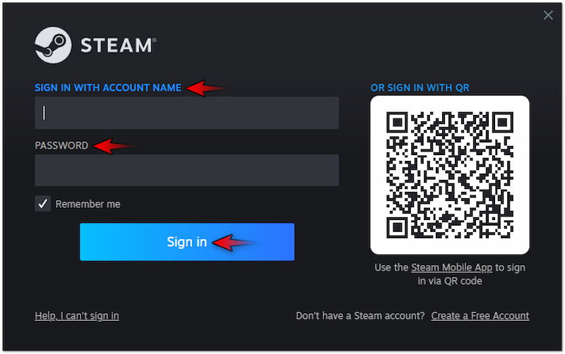 Bei Steam‑Konto anmelden