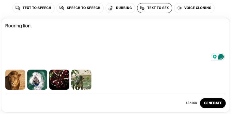 Text-zu-SFX-Funktion