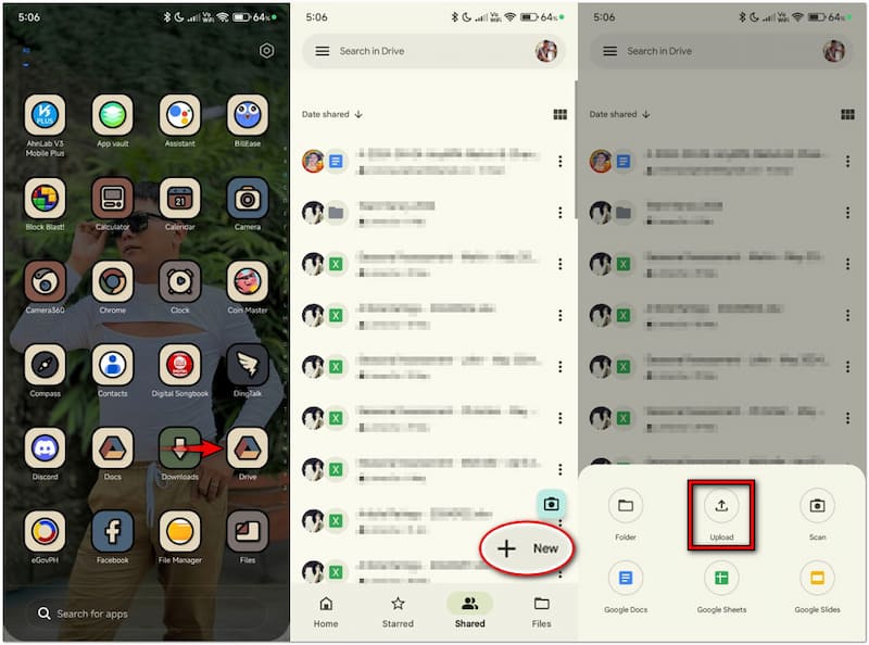 Video auf Google Drive von Android hochladen