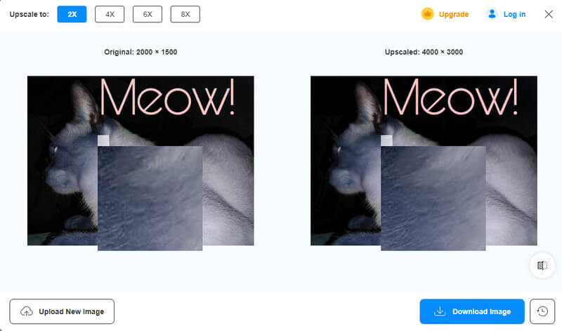 Vidmore Free Image Upscaler Online – bearbeitetes Foto aus Picsart verbessern